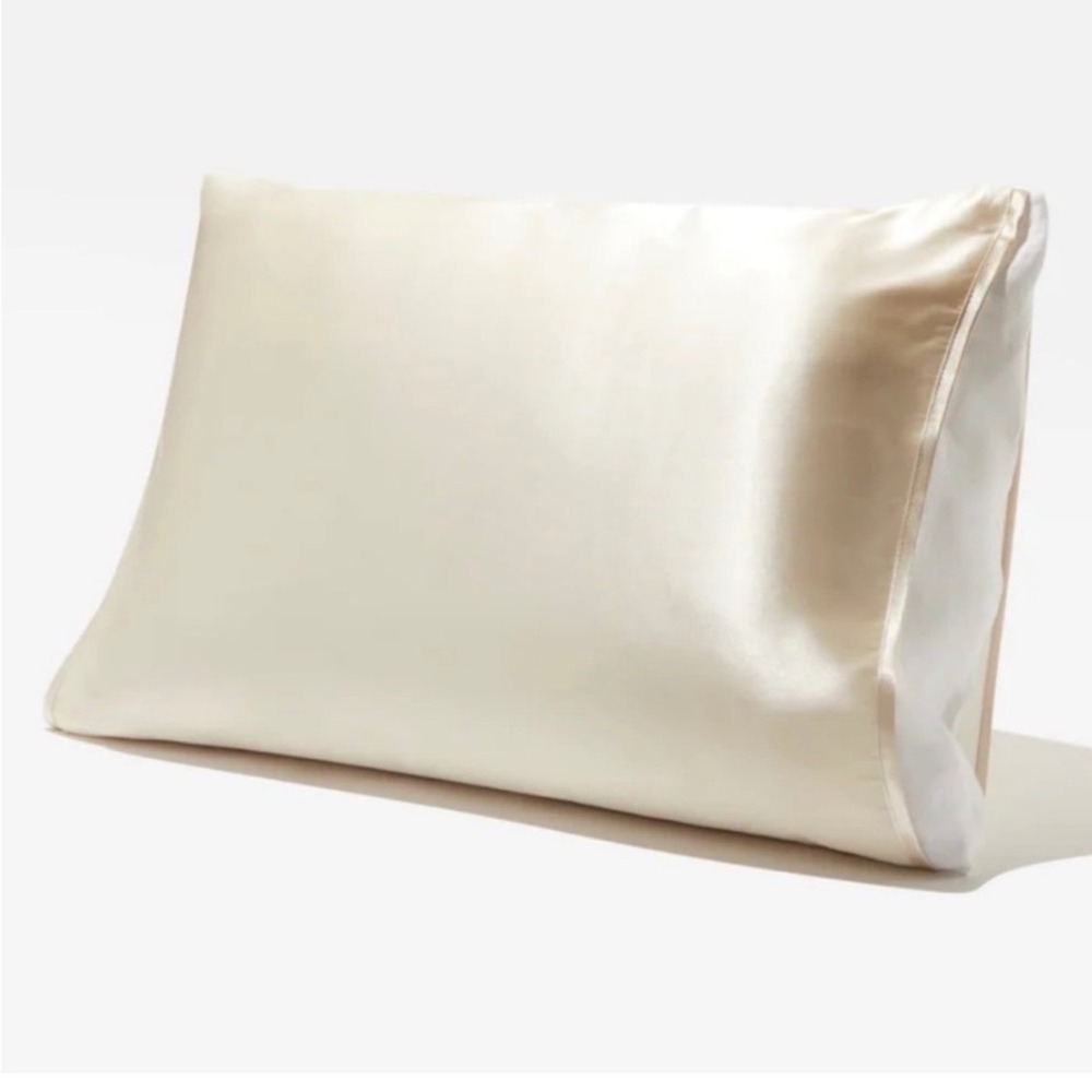 Silked Satin Travel Pillow Sleeve‎ Cream Gold Hair Skin Care FabFitFun New